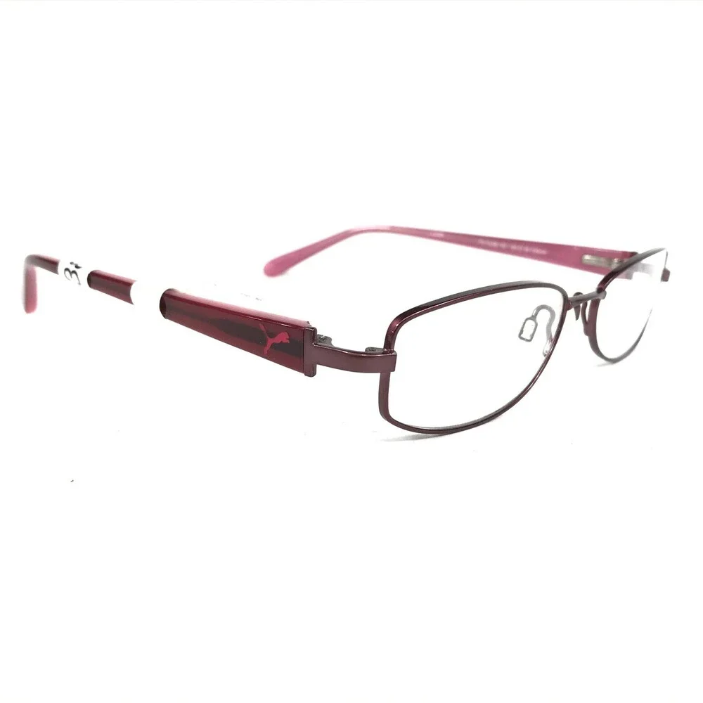 Puma Eyeglasses Frames PU15356 WI Pink Rectangular Oval Full Wire Rim 50-16-135